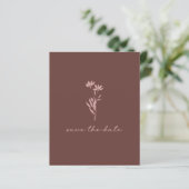 Minimale Floral Brown foto bespaart de datum (Staand voorkant)
