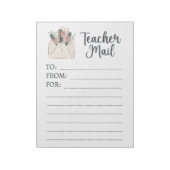 Minimale Floral Teacher Mail Notitieblok (Gedraaid)