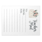 Minimale Floral Teacher Mail Notitieblok (Voorkant)