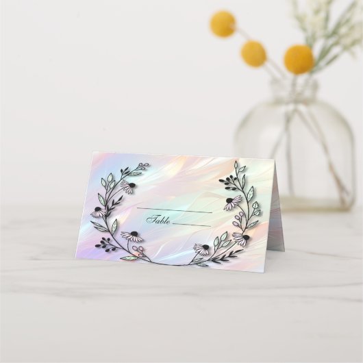 Minimale Flower Place Card (Voorkant)