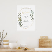 Minimale Foliage en Gold Geometric Terrarium Welko Poster (Keuken)