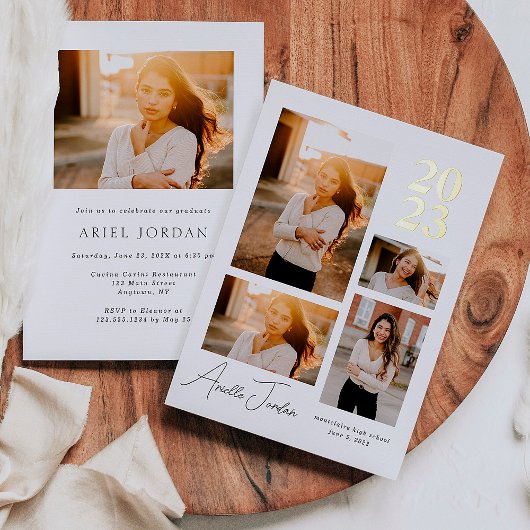 Minimale Folie Afstuderen Jaar Folie Uitnodiging