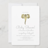 Minimale Folie Boho Elephant Baby shower Kaart (Voorkant)