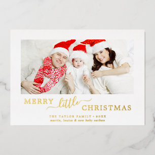 Minimale Folie Merry Little Kerstmis Baby Birth Folie Feestdagenkaart
