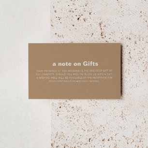 Minimale formale bruine bruiloft goed informatiekaartje