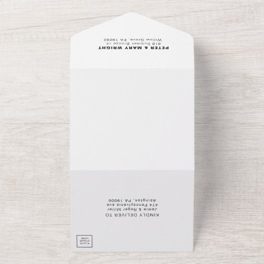 Minimale formale legante bar Mitzvah All In One Uitnodiging (Buitenkant)