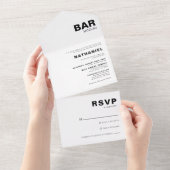 Minimale formale legante bar Mitzvah All In One Uitnodiging (Afscheurbaar)