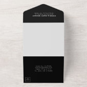Minimale formale zwarte legant Mitzvah All In One Uitnodiging (Buitenkant)