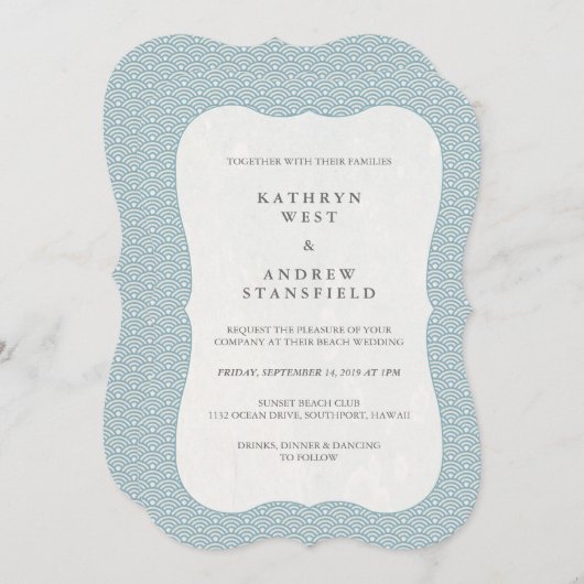 Minimale formele blauwe en witte golflengte kaart (Voorkant / Achterkant)