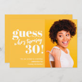 Minimale foto 30e verjaardag kaart (Voorkant / Achterkant)