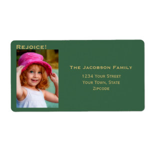 Minimale foto Big Green Holiday Return-adres Etiket