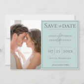 Minimale foto | Blauwgroen Opslaan van datum Save The Date (Voorkant)