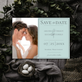Minimale foto | Blauwgroen Opslaan van datum Save The Date