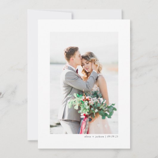 Minimale foto-bruiloft Hartelijk dank Bedankkaart (Voorkant)
