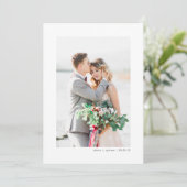 Minimale foto-bruiloft Hartelijk dank Bedankkaart (Staand voorkant)