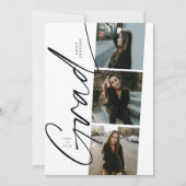Minimale foto-collage Moderne script Afstuderen Kaart (Voorkant)