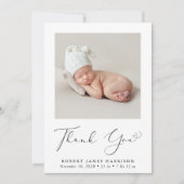 Minimale foto Dank u geboorteaankondiging (Voorkant)