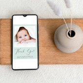 Minimale foto Dank u Mint Birth Aankondiging