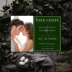 Minimale foto   Emerald Green Save the Date