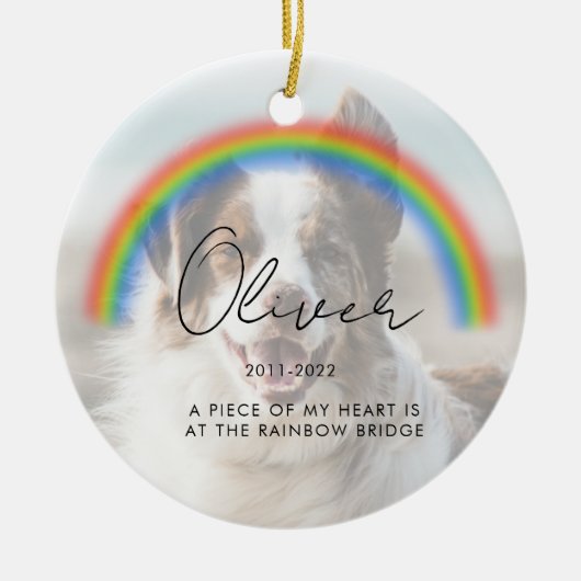 Minimale foto Keepslag Pet Memorial Keramisch Ornament (Voorkant)