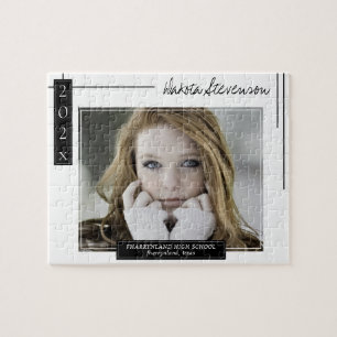 Minimale foto met zwarte en witte Afstuderen Legpuzzel