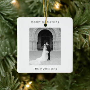 Minimale foto moderne kerst keramisch ornament
