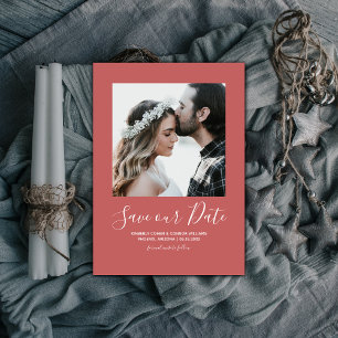 Minimale foto Opslaan Datum Rood Save The Date