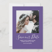 Minimale foto Opslaan Datum | Ultra Violet Save The Date (Voorkant)