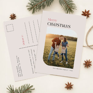 Minimale Foto Prettig Kerstmis Vakantie Postkaart Feestdagenkaart