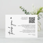 Minimale foto QR-code Hartelijk dank Bedankkaart (Staand voorkant)