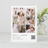Minimale foto QR code White Wedding Kaart (Staand voorkant)