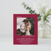 Minimale foto Rode BUDGET bruiloft uitnodigen (Staand voorkant)