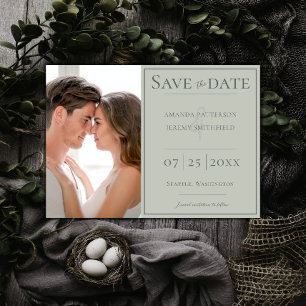 Minimale foto   Sage Green Save the Date