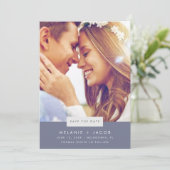 Minimale Foto Strand Bruiloft Save the Date (Staand voorkant)