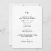 Minimale foto-uitzending bruiloft Datum veranderin Aankondiging (Achterkant)