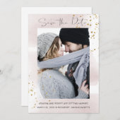 Minimale foto van Blush Gold Waterverf Save The Date (Voorkant / Achterkant)