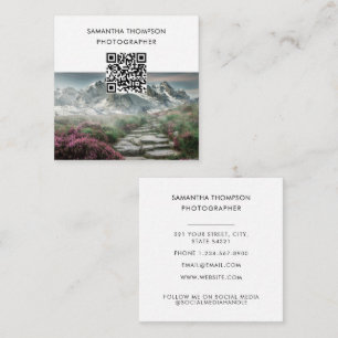 Minimale foto van moderne fotograaf QR-code Vierkante Visitekaartje