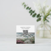 Minimale foto van moderne fotograaf QR-code Vierkante Visitekaartje (Staand voorkant)