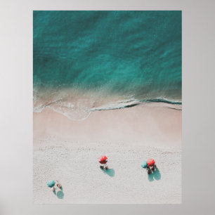 Minimale foto van strand en oceaan poster