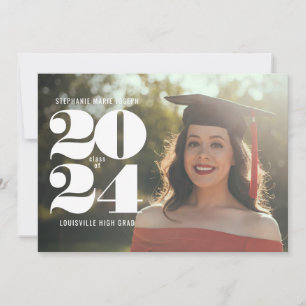 Minimale foto van witte numerieke datum Afstuderen Feestdagenkaart