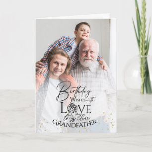 Minimale foto verjaardagscadeau grootvader kaart