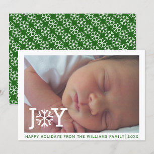 Minimale foto voor 'Geniet' met groene kerstvakant Feestdagenkaart