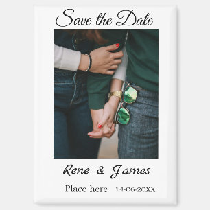 Minimale foto wit zwart klassieke elegante save th magneet