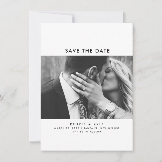 Minimale fotobruiloft Opslaan datum Save The Date (Voorkant)