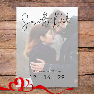 Minimale Fotobruiloft Save the Date-ansichtkaart Aankondigingskaart