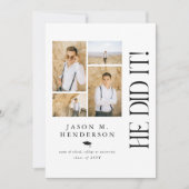 Minimale fotocollage afstudeerfeest kaart (Voorkant)