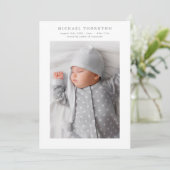 Minimale fotocollage baby geboorte aankondiging (Staand voorkant)