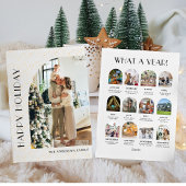 Minimale fotocollage van Kerstmis Wat een jaar Feestdagenkaart