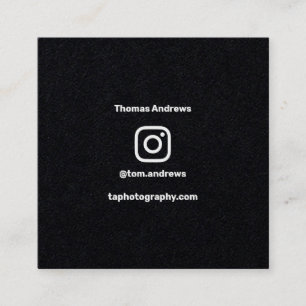 Minimale fotograaf sociale media Instagram kraft Contactkaartje