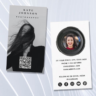 Minimale fotografie Moderne Sociale Media QR Code Visitekaartje